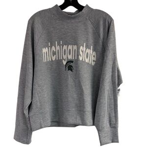 NWT Sideline Apparel Michigan State Spartans Soft Funnel Neck Sweatshirt XL